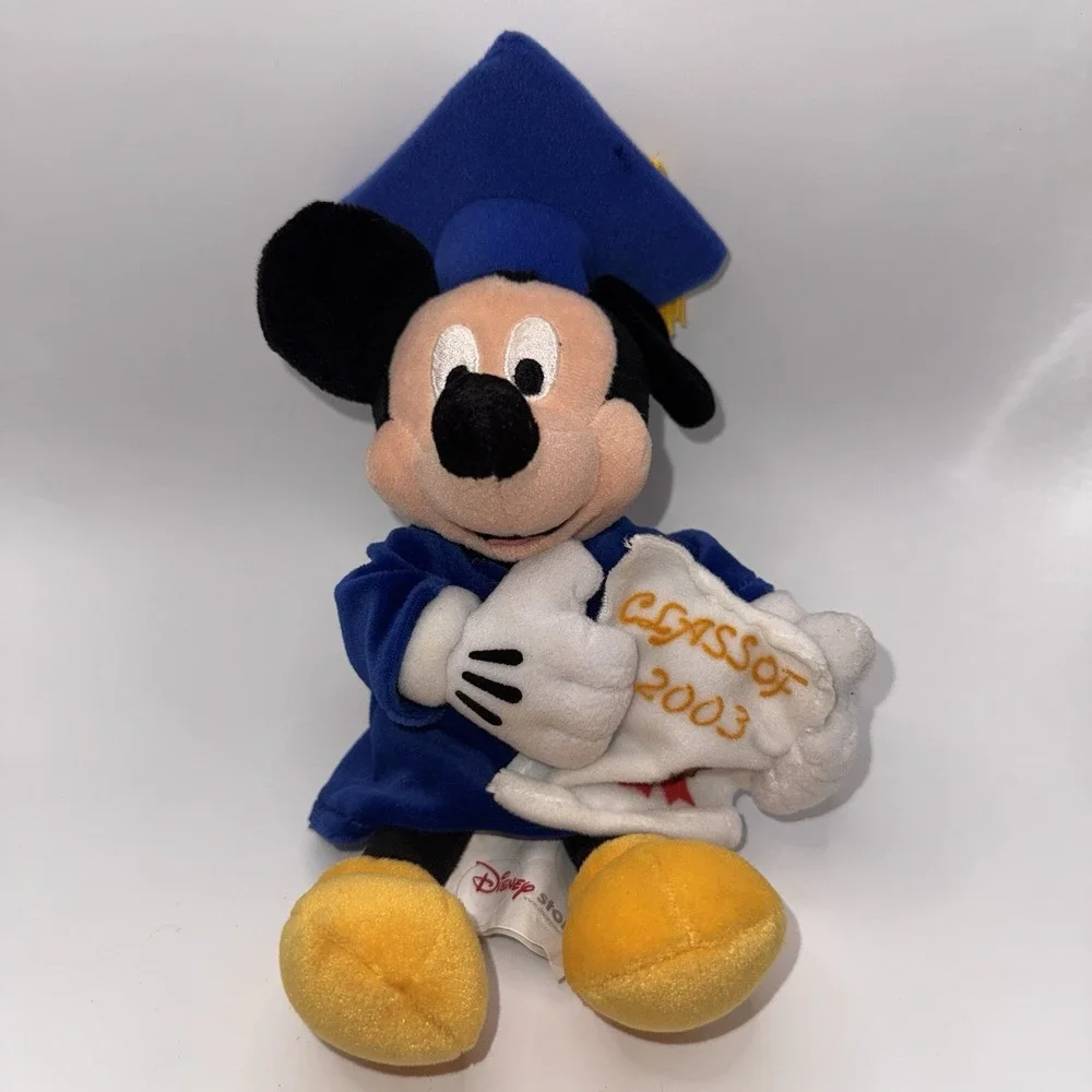 Disney Mickey Mouse Graduation Plush Class of 2003 Disney Store Stuffed Toy